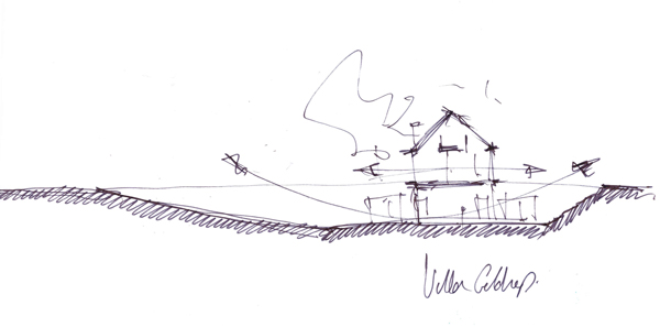 Σκίτσο της λύσης της Villa Geldrop των Hofman Dujardin Architects